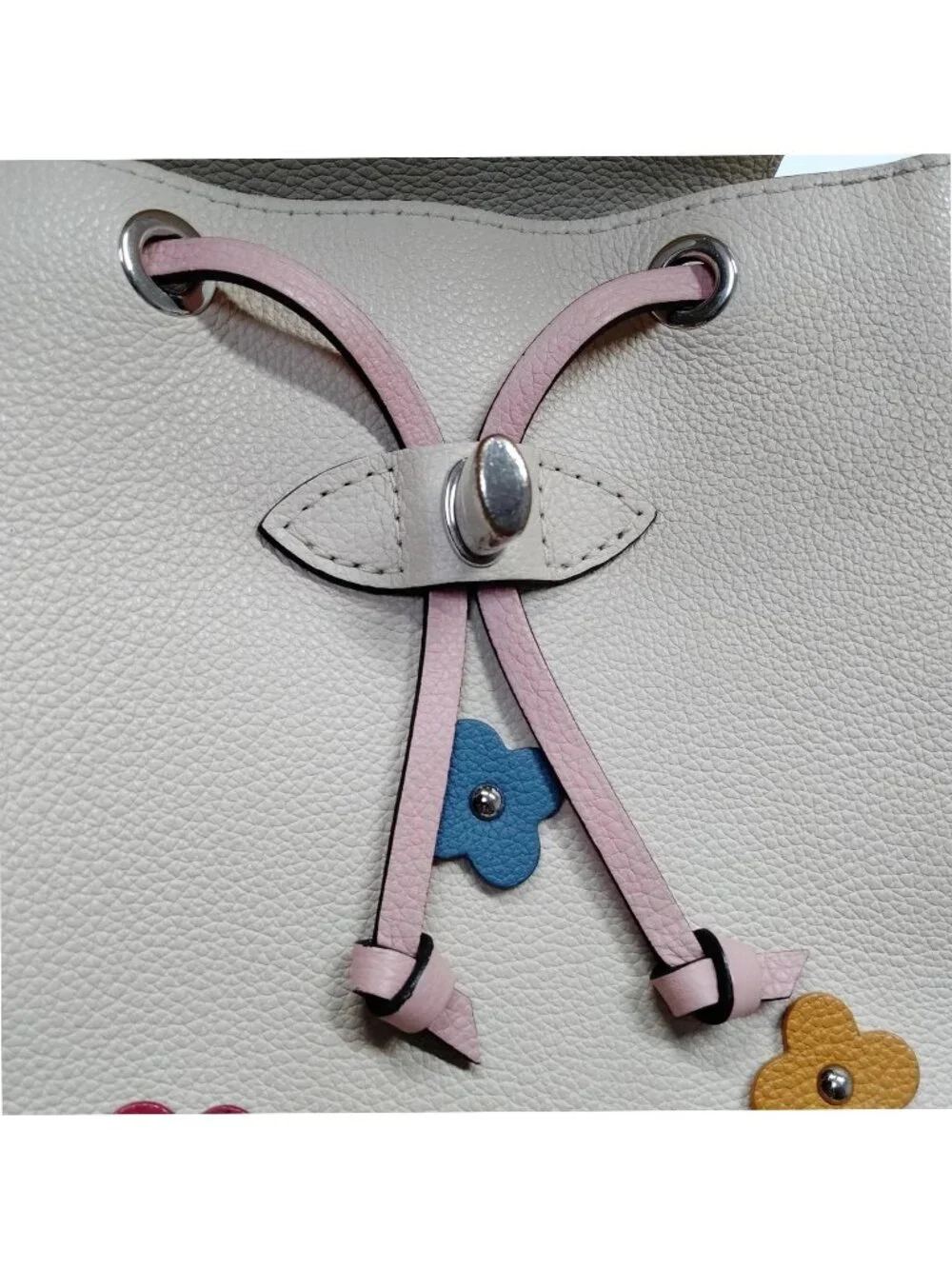 Authentic Louis Vuitton Lockme Floral Leather Backpack White Multicolor LV Bag - Picture 10 of 16